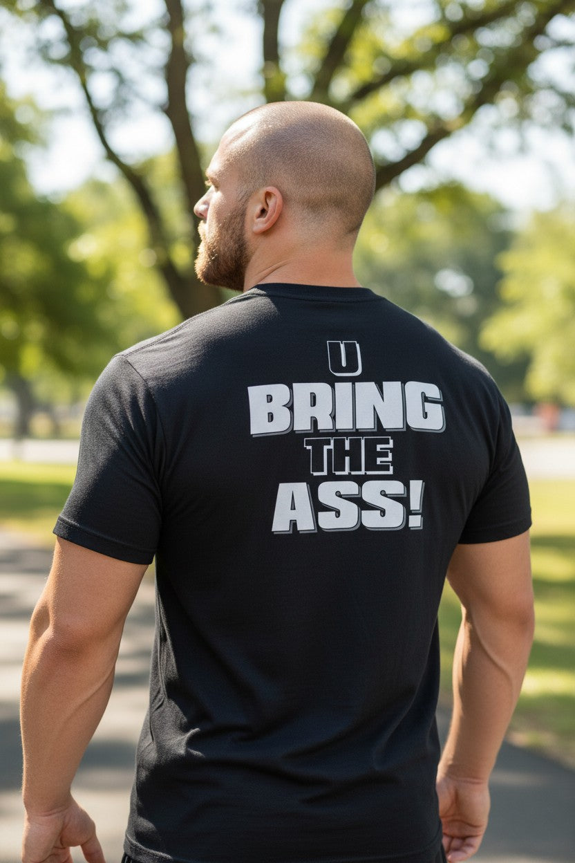 The Rock We Bring The Whuppin U Bring the Ass Mens Black T-shirt