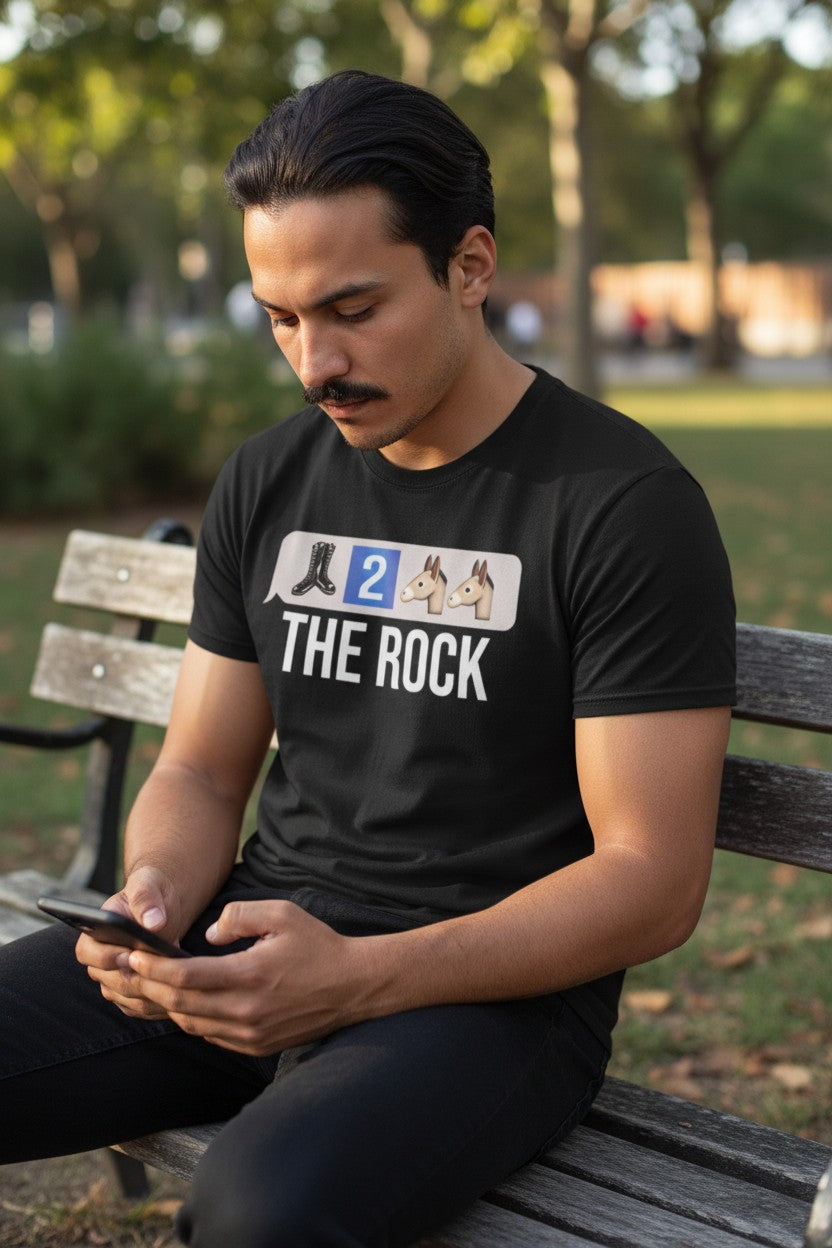 The Rock Boots 2 Asses Emoji Mens T-shirt