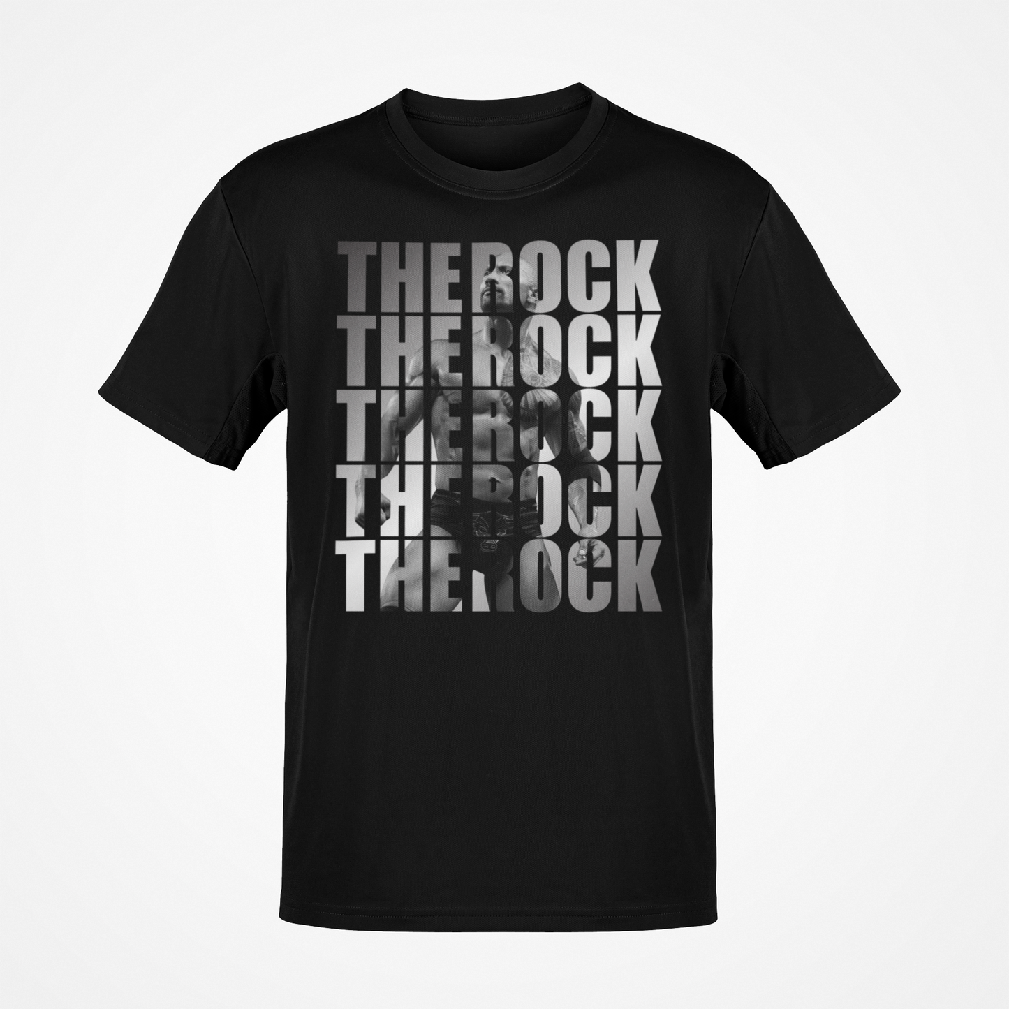 The Rock Repeat Mens Black T-shirt