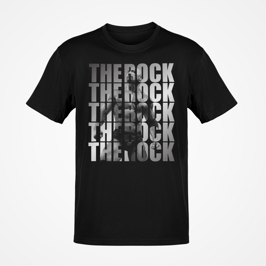 The Rock Repeat Mens Black T-shirt