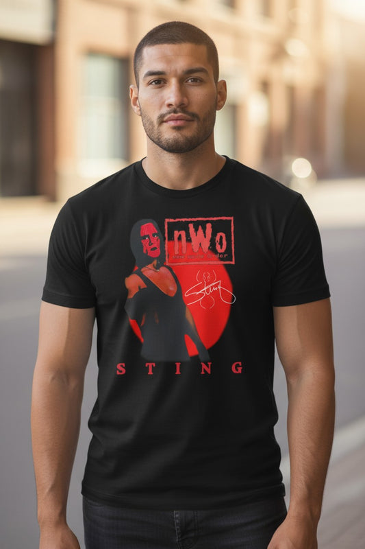 Sting Red nWo Painted Face Black T-shirt