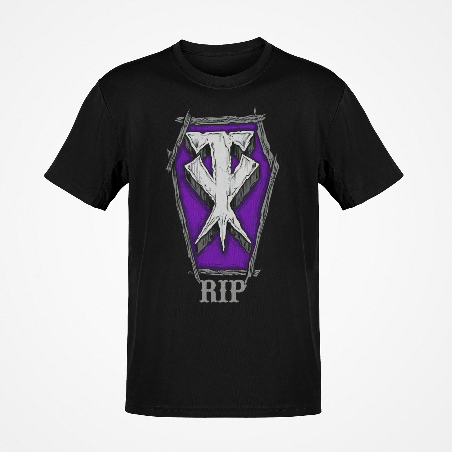 Undertaker RIP Casket TX Logo Black T-shirt