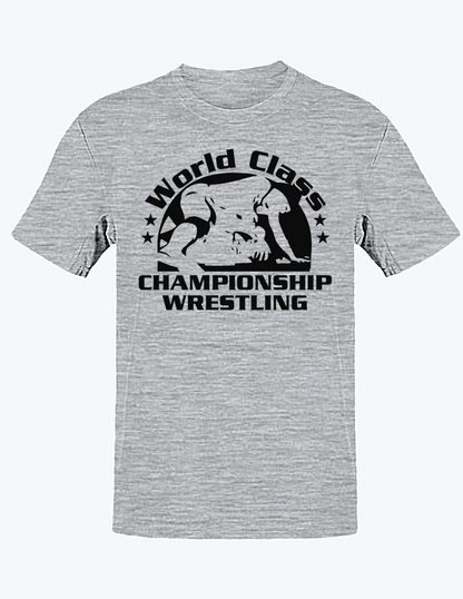 World Class Championship Wrestling WCCW Gray Mens T-shirt
