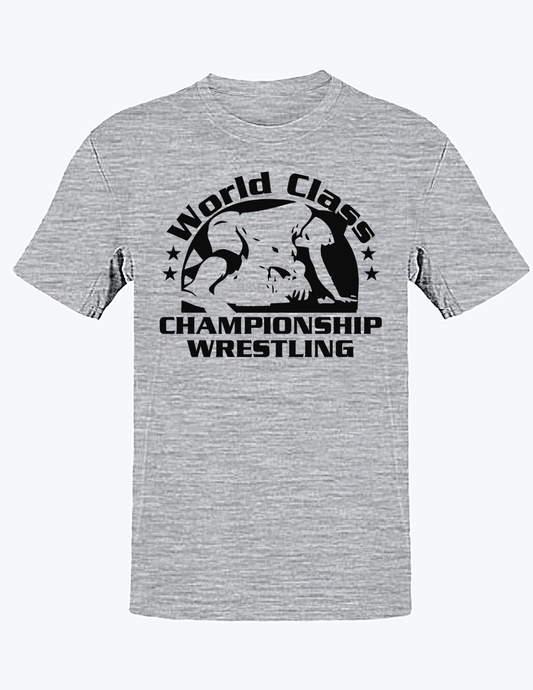 World Class Championship Wrestling WCCW Gray Mens T-shirt