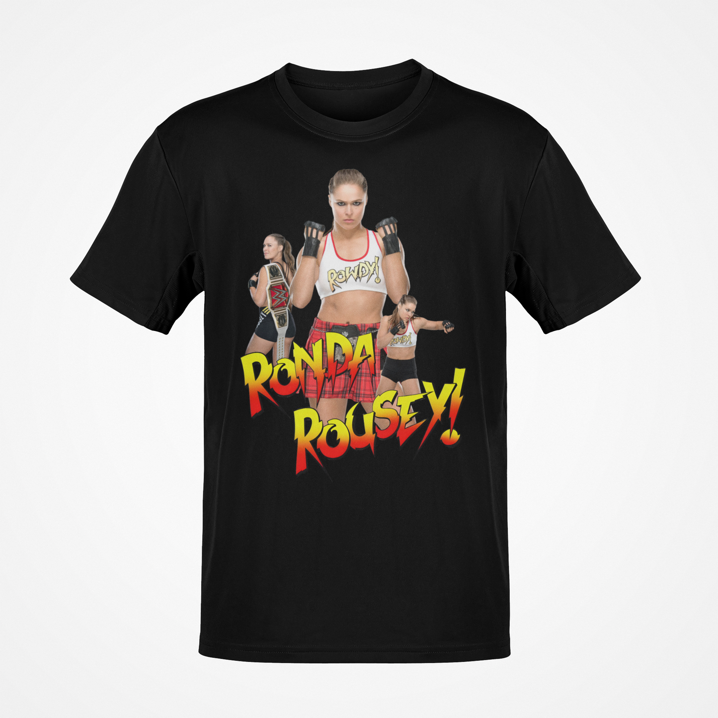 Ronda Rousey Three Pose Mens Black T-shirt