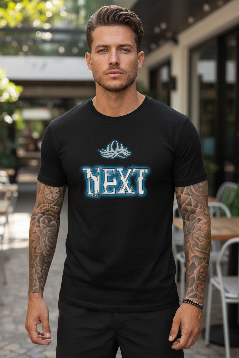 Bill Goldberg Blue Next Logo Black T-shirt