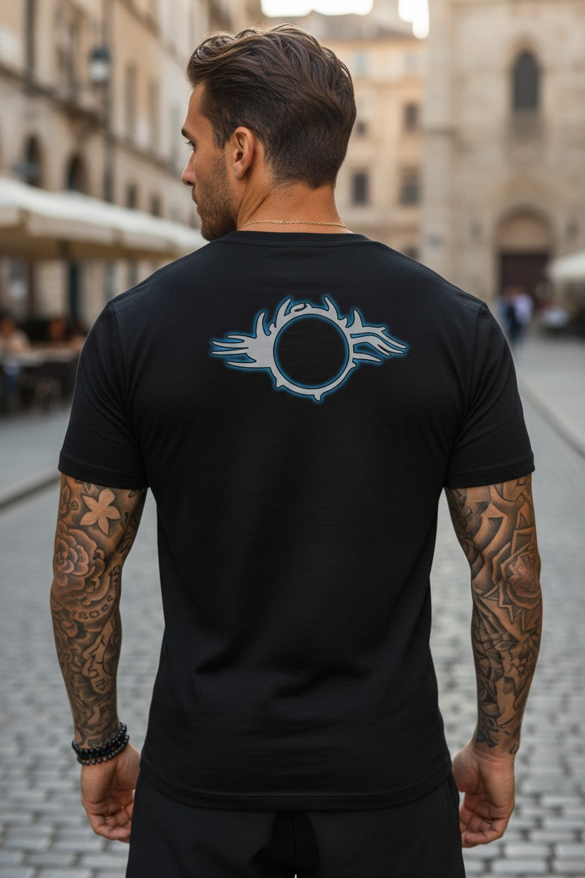 Bill Goldberg Blue Next Logo Black T-shirt
