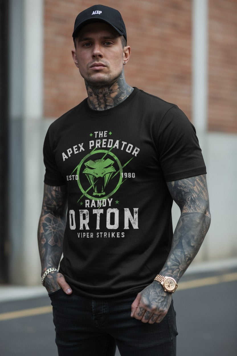 Randy Orton Apex Predator Green Logo Black T-shirt