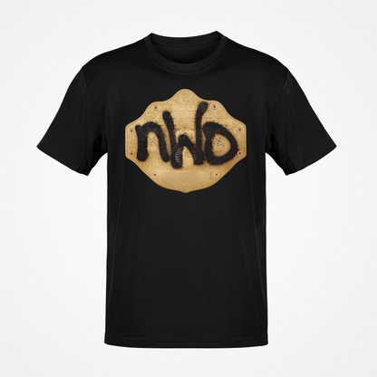 nWo New World Order Spray Paint Title Belt Black T-shirt