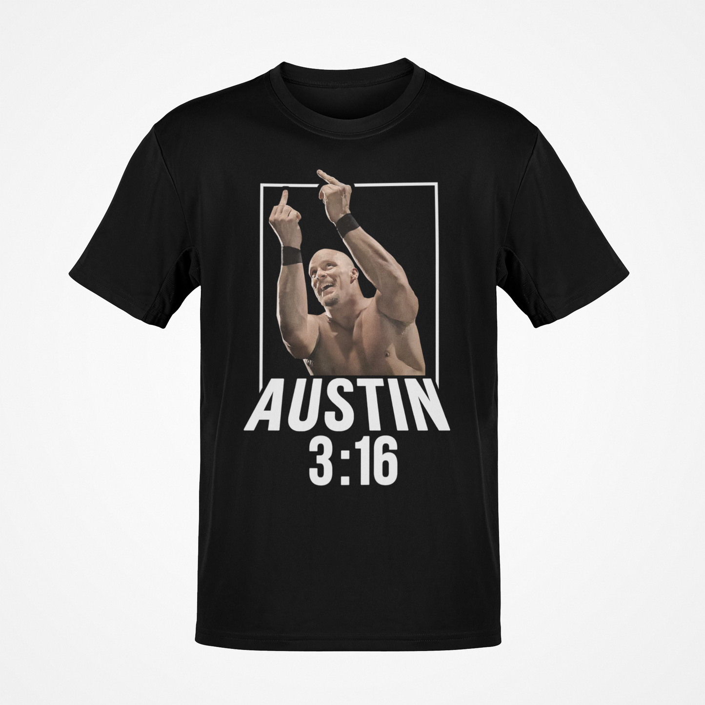 Stone Cold Steve Austin 3:16 Middle Finger Mens Black T-shirt