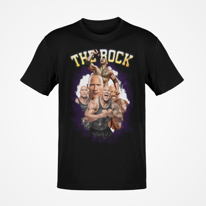 Dwayne The Rock Johnson Five Pose Flex Black WWE T-shirt