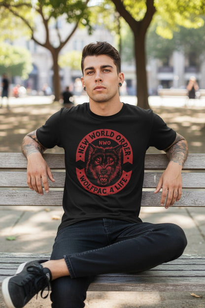 nWo Wolfpac 4 Life Red Logo New World Order T-shirt
