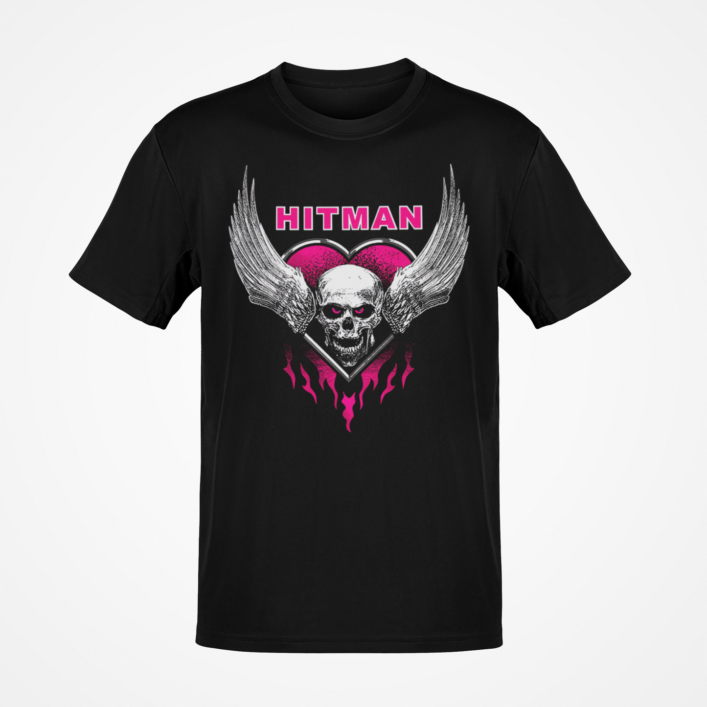 Bret Hart Hitman Winged Skulls Pink Eyes T-shirt