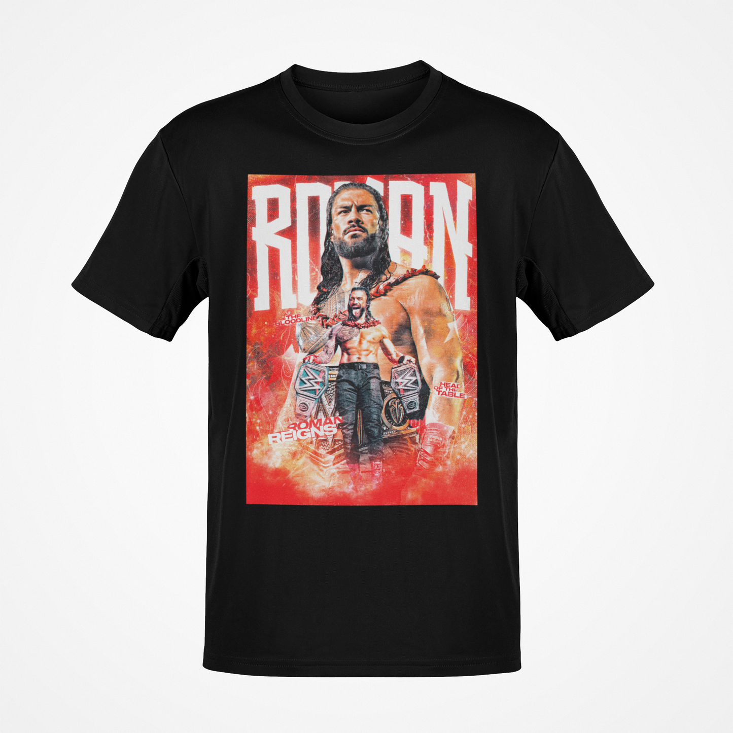 Roman Reigns Poster Print Black T-shirt