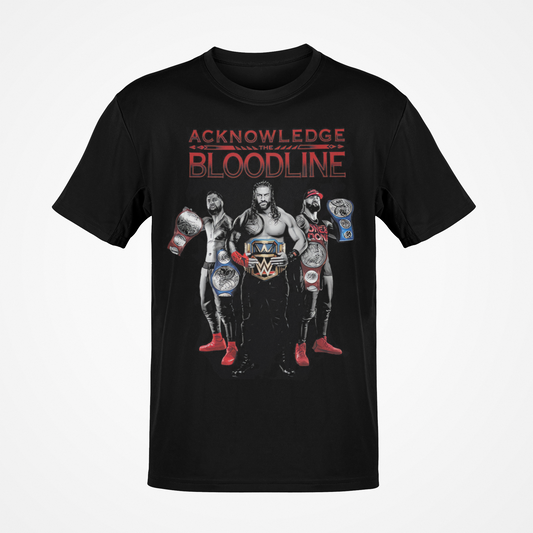 Acknowledge The Bloodline Championship Belts Black T-shirt