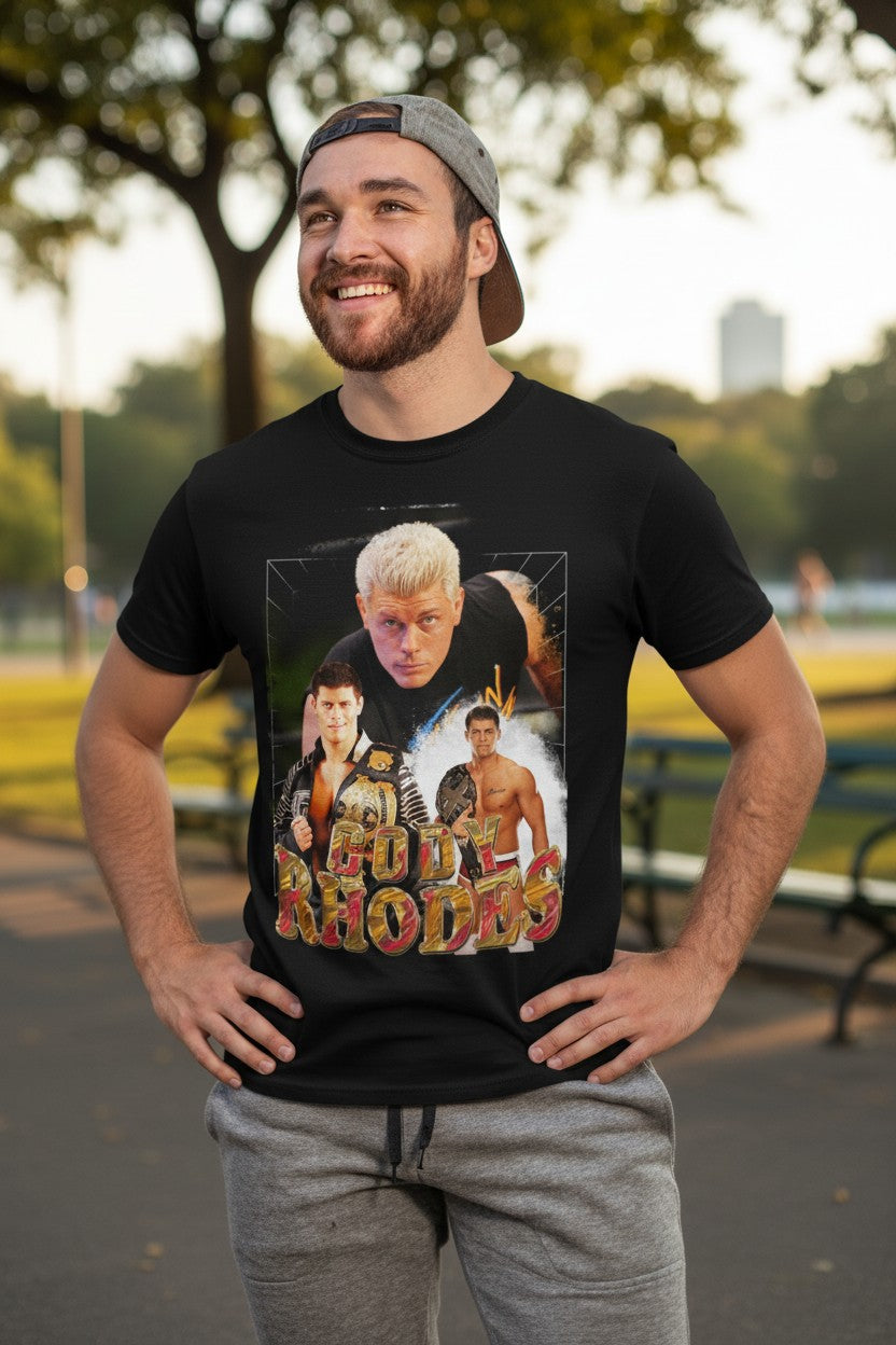 Cody Rhodes Intensity Mens Black T-shirt AEW WWE