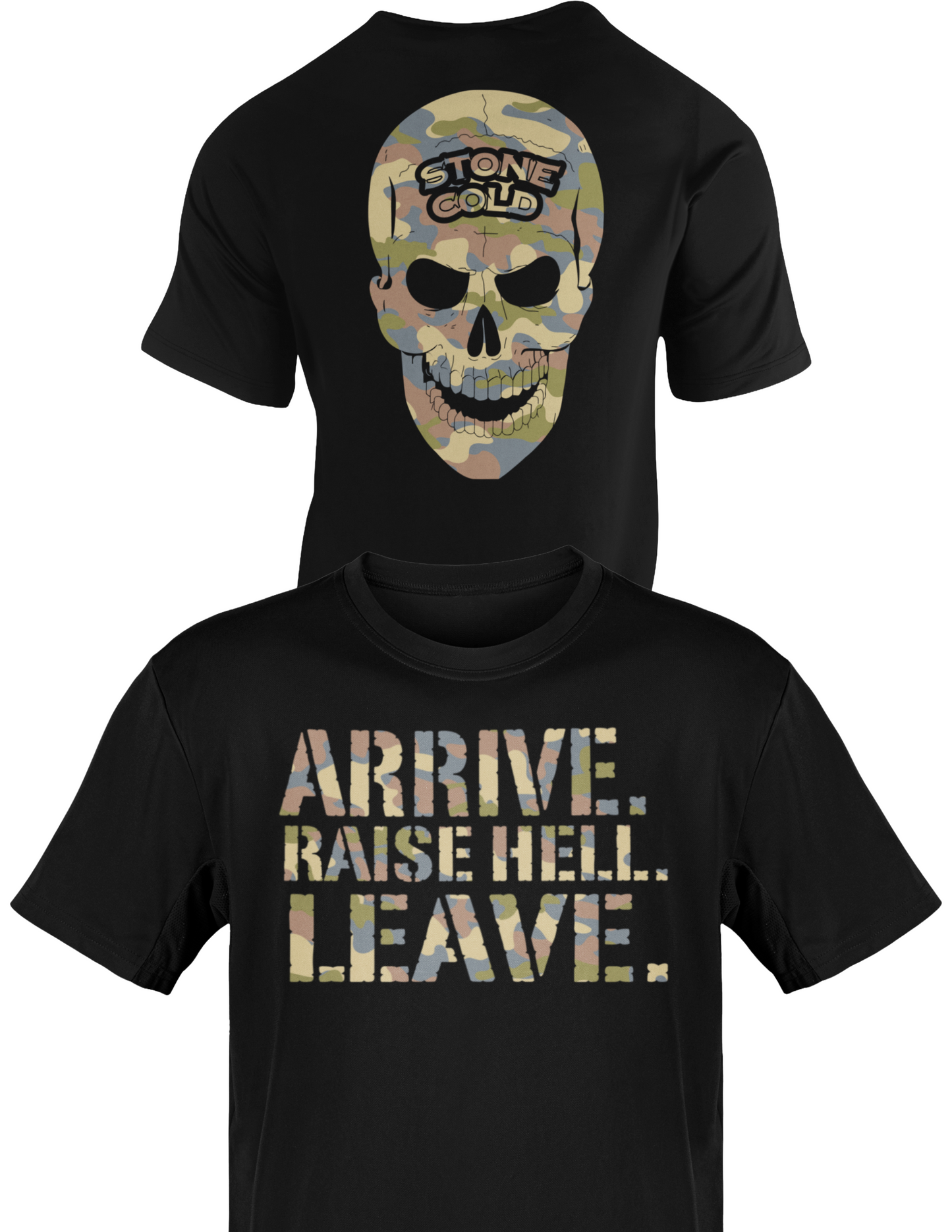 Stone Cold Steve Austin Camo Raise Hell Leave Black T-shirt