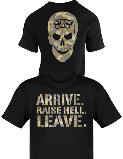 Stone Cold Steve Austin Camo Raise Hell Leave Black T-shirt