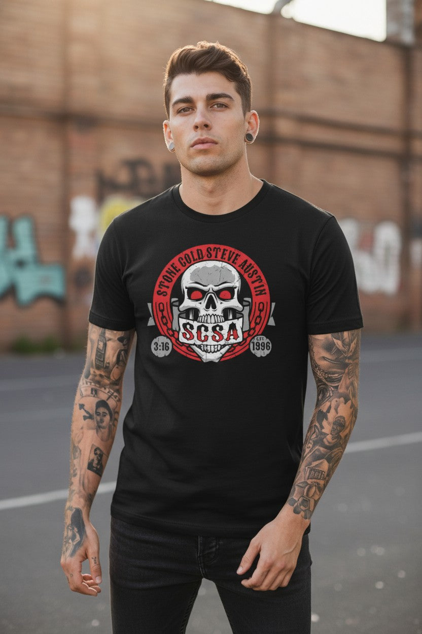 Stone Cold Steve Austin Est 1996 Skull T-shirt