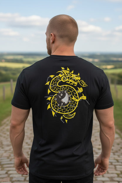RVD Rob Van Dam Ball and Chain Dragon Mens Black WWF T-shirt