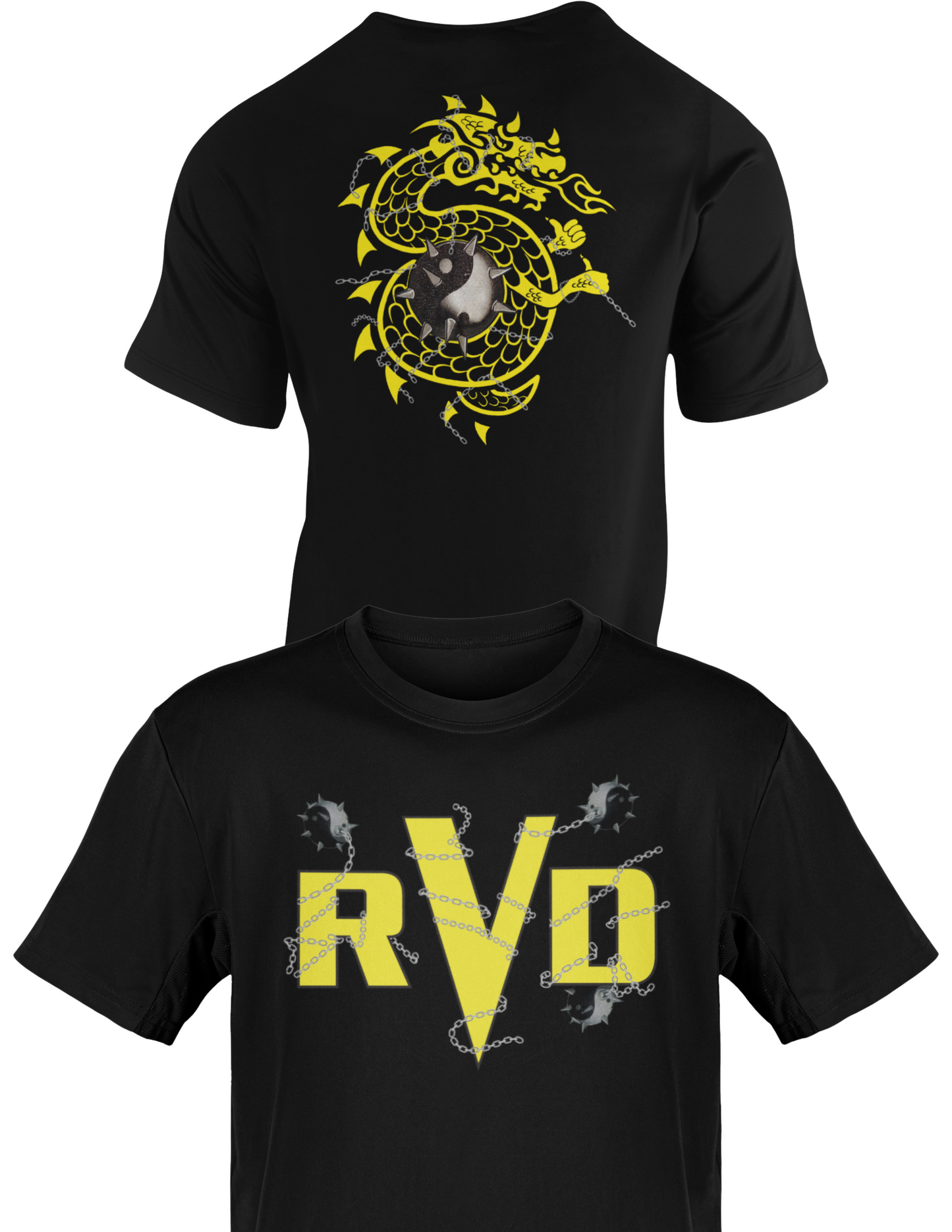 RVD Rob Van Dam Ball and Chain Dragon Mens Black WWF T-shirt