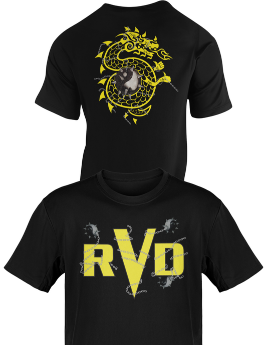 RVD Rob Van Dam Ball and Chain Dragon Mens Black WWF T-shirt