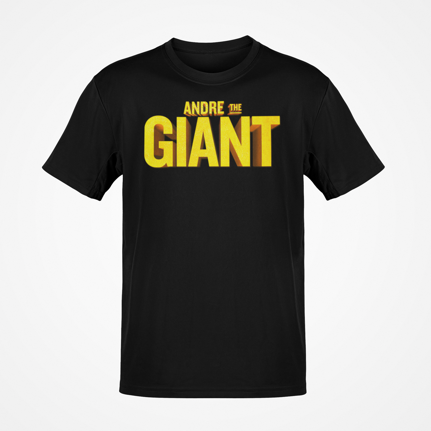 Andre The Giant Big Yellow Logo Black T-shirt