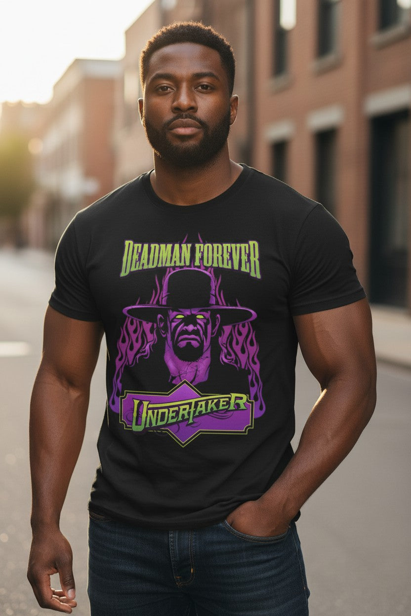 Undertaker Deadman Forever Neon Green Purple T-shirt