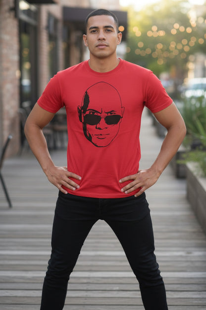 The Rock Face Profile Mens Red T-shirt