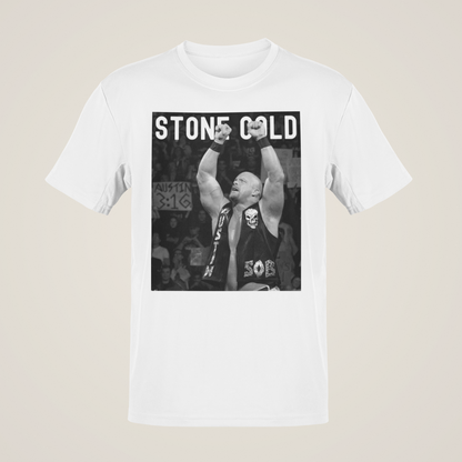 Stone Cold Steve Austin Arms Raised Mens White T-shirt