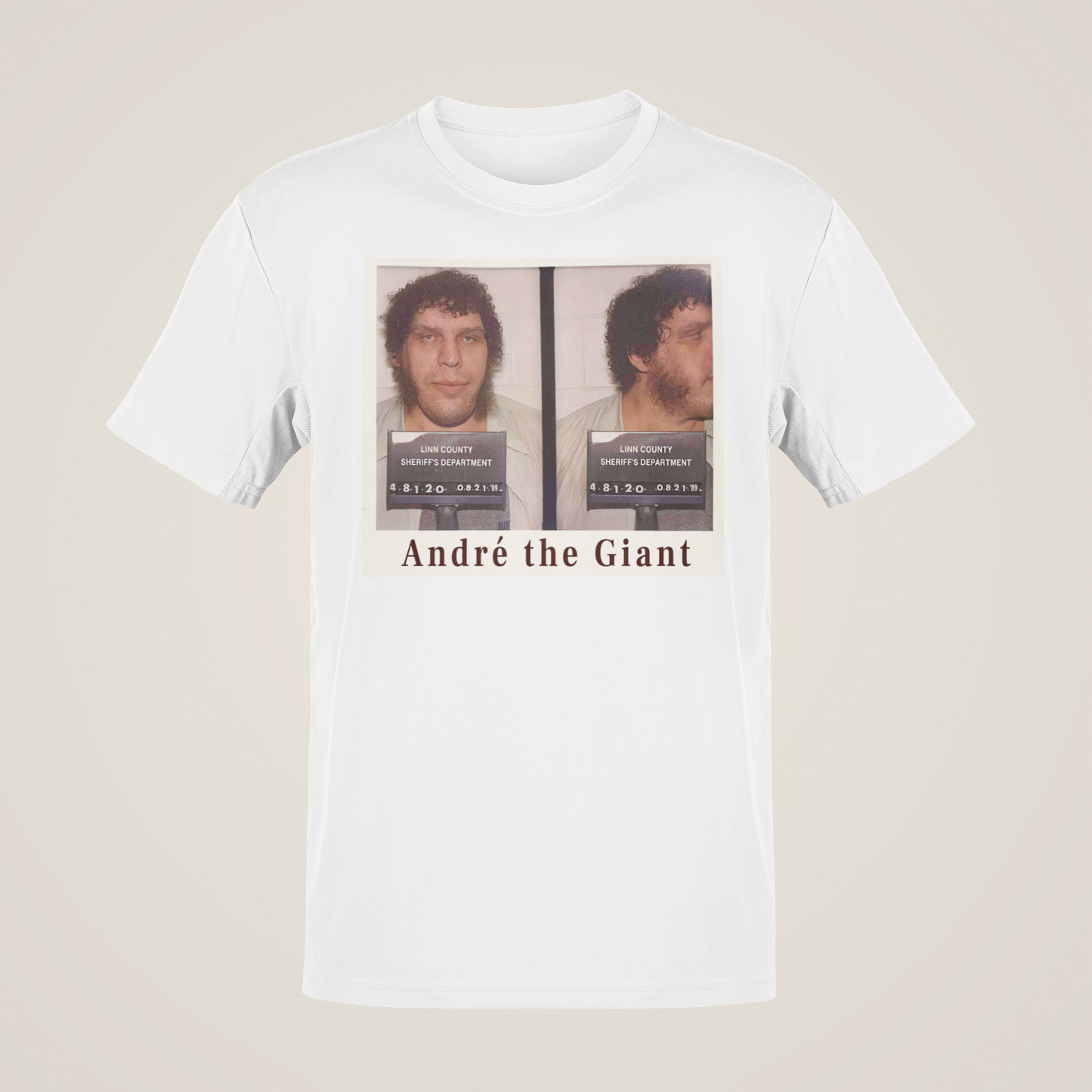 André the Giant Mug Shot Aug 21 1989 T-shirt