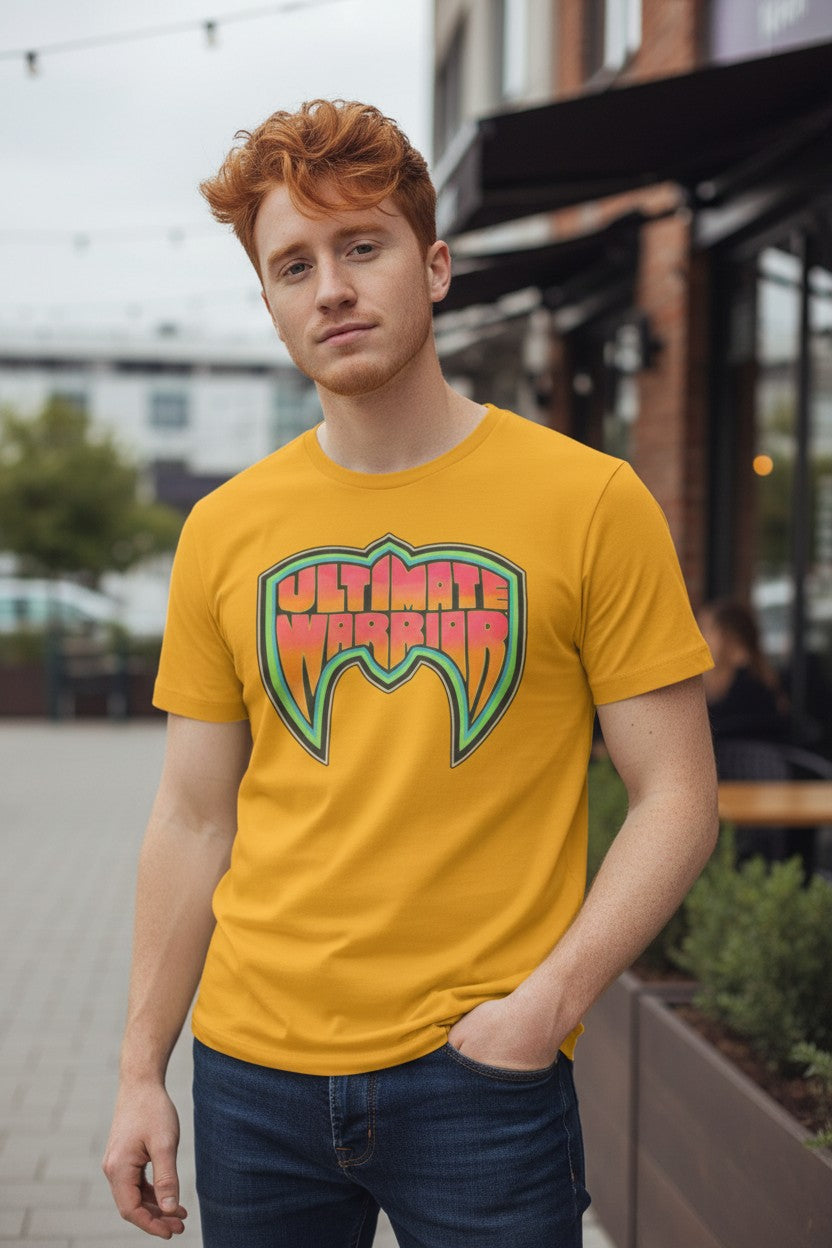 Ultimate Warrior Neon Mask Logo T-shirt