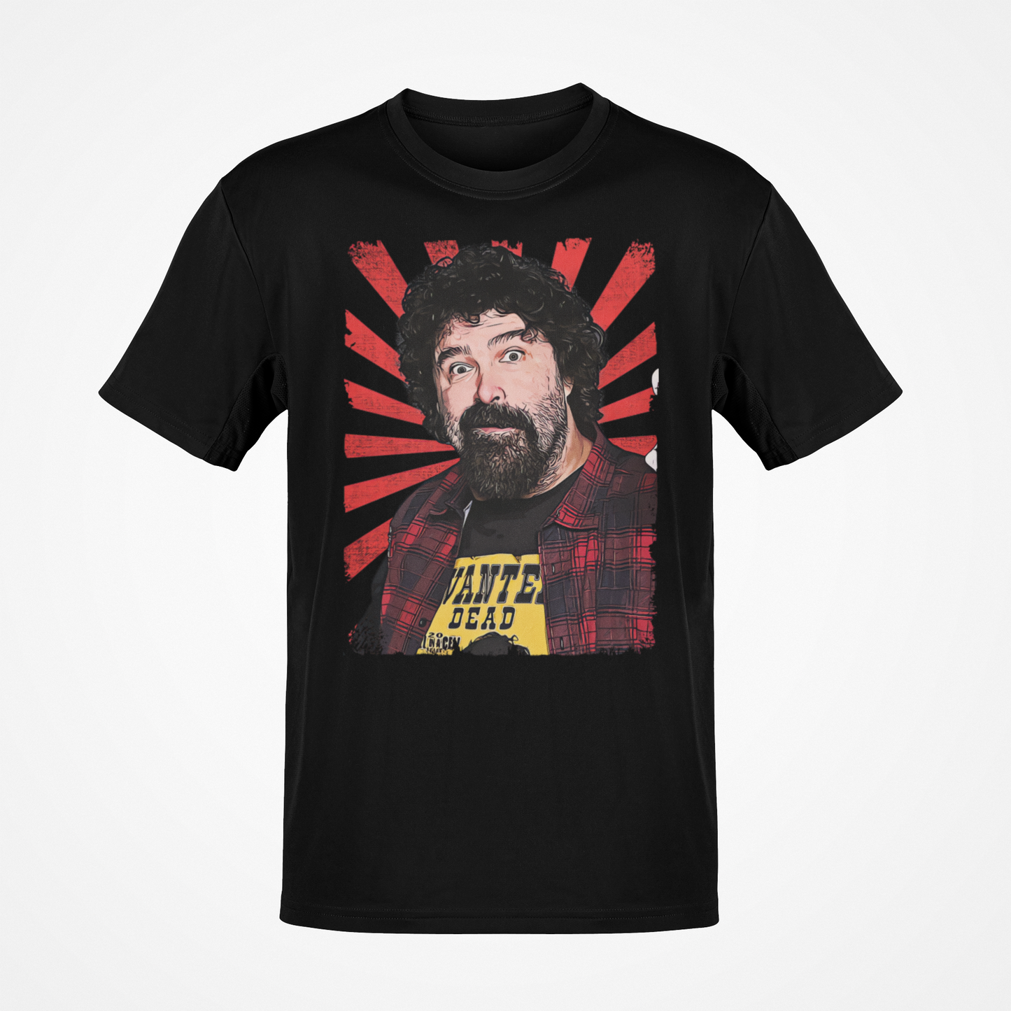 Cactus Jack Mick Foley Profile Portrait Black T-shirt