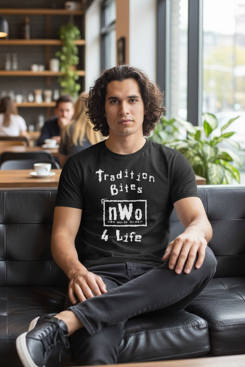 nWo New World Order Tradition Bites Mens Black T-shirt