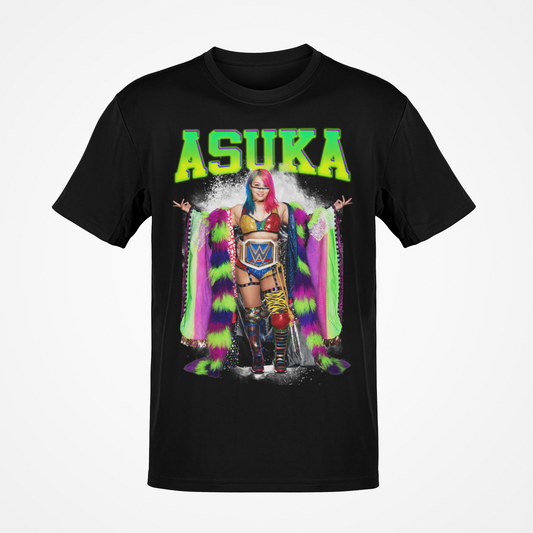Asuka Multi Color Kimono Black T-shirt WWE