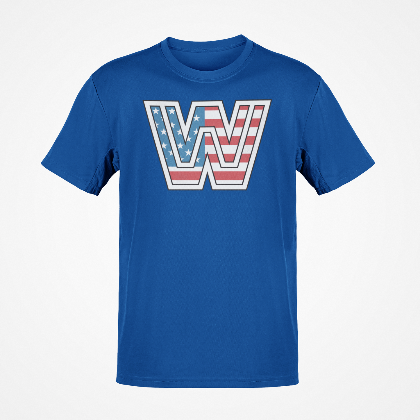 WWE USA American Flag Logo Mens Blue T-shirt