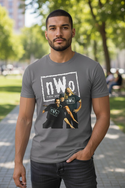 nWo New World Order Trio Mens T-shirt Hogan Hall Nash