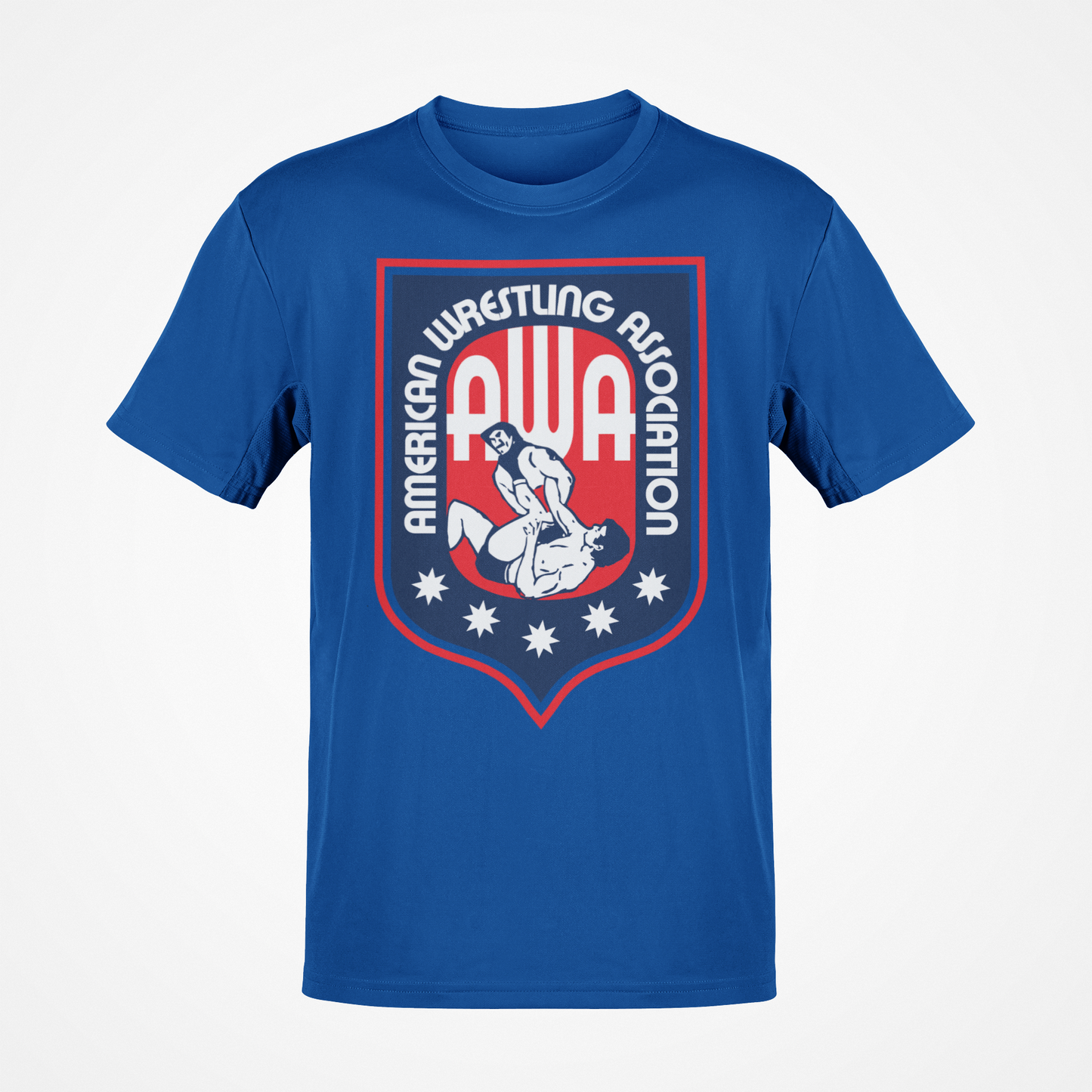AWA Logo American Wrestling Alliance Blue T-shirt