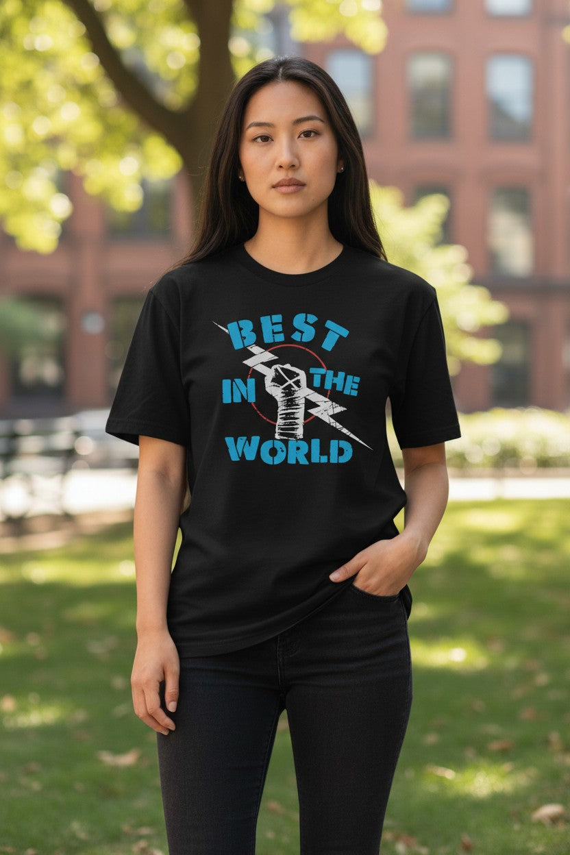 CM Punk Best In The World Blue Black Logo T-shirt
