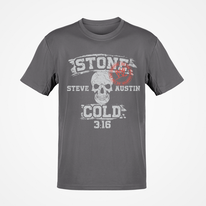 Stone Cold Steve Austin Six Time WWE Champion Mens Gray T-shirt