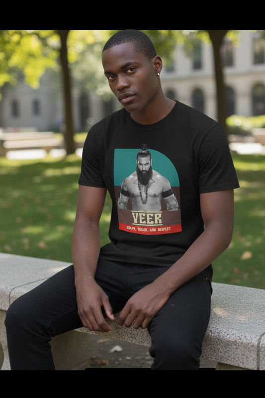 Veer Brave Tough and Respect Black T-shirt