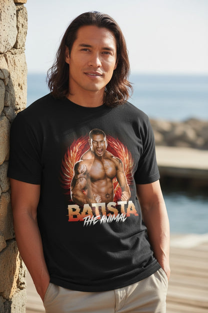 Batista The Animal Fist Pose Black T-shirt