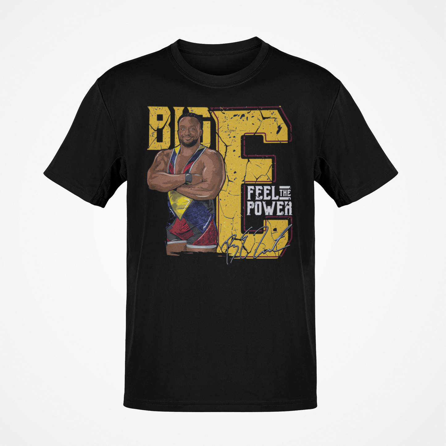 Big E Pose Animated Feel the Power Black T-shirt