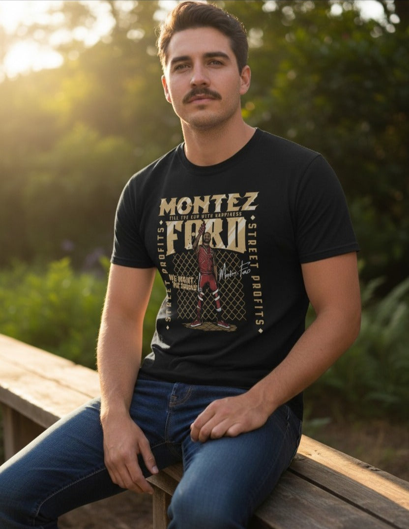 Montez Ford Street Profits We Want the Smoke Black T-shirt