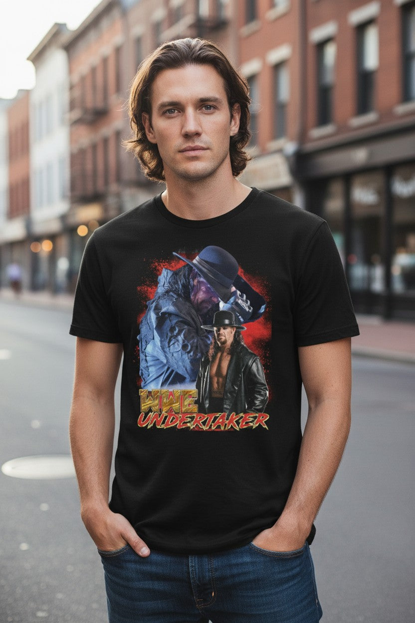 Undertaker Hat Tilt Duo Mens Black T-shirt WWE