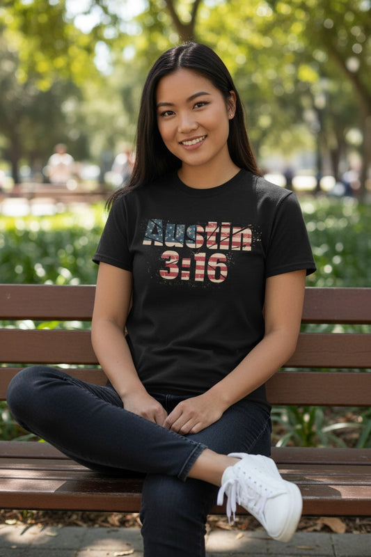 Stone Cold Steve Austin 3:16 USA Black T-shirt