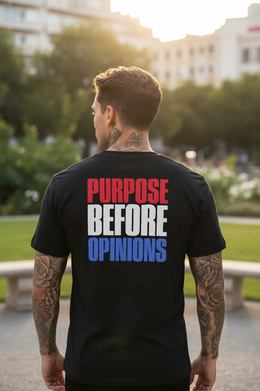 Austin Theory Purpose Before Opinions Mens T-shirt