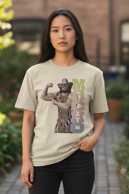 Macho Man Randy Savage Bicep Flex Tan T-shirt