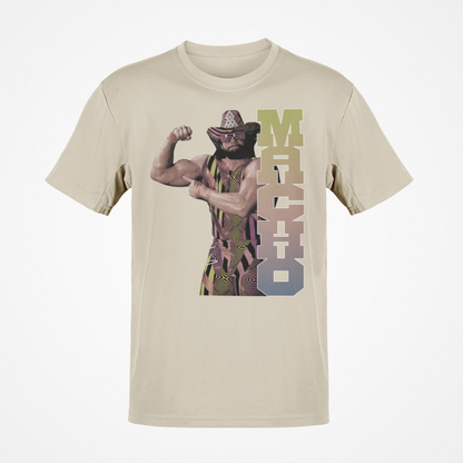 Macho Man Randy Savage Bicep Flex Tan T-shirt