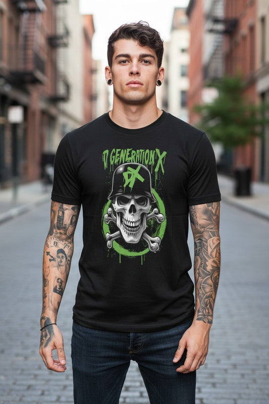D-Generation X DX Logo Helmet Skull T-shirt